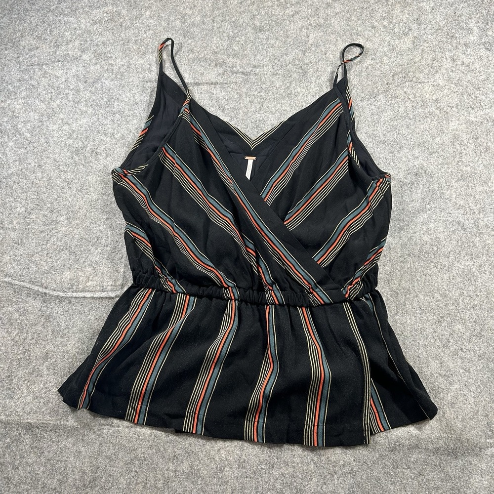 Free People Tank Top Womens Medium Psychedelic Summer Multicolored Stripes